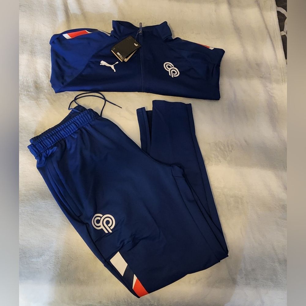 PUMA CHRISTIAN PULISIC BLUE ZIP TRACK JACKET SWEATSHIRT TOP - LARGE - NEW TAGS